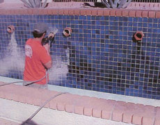 Pool Before Soda Blasting